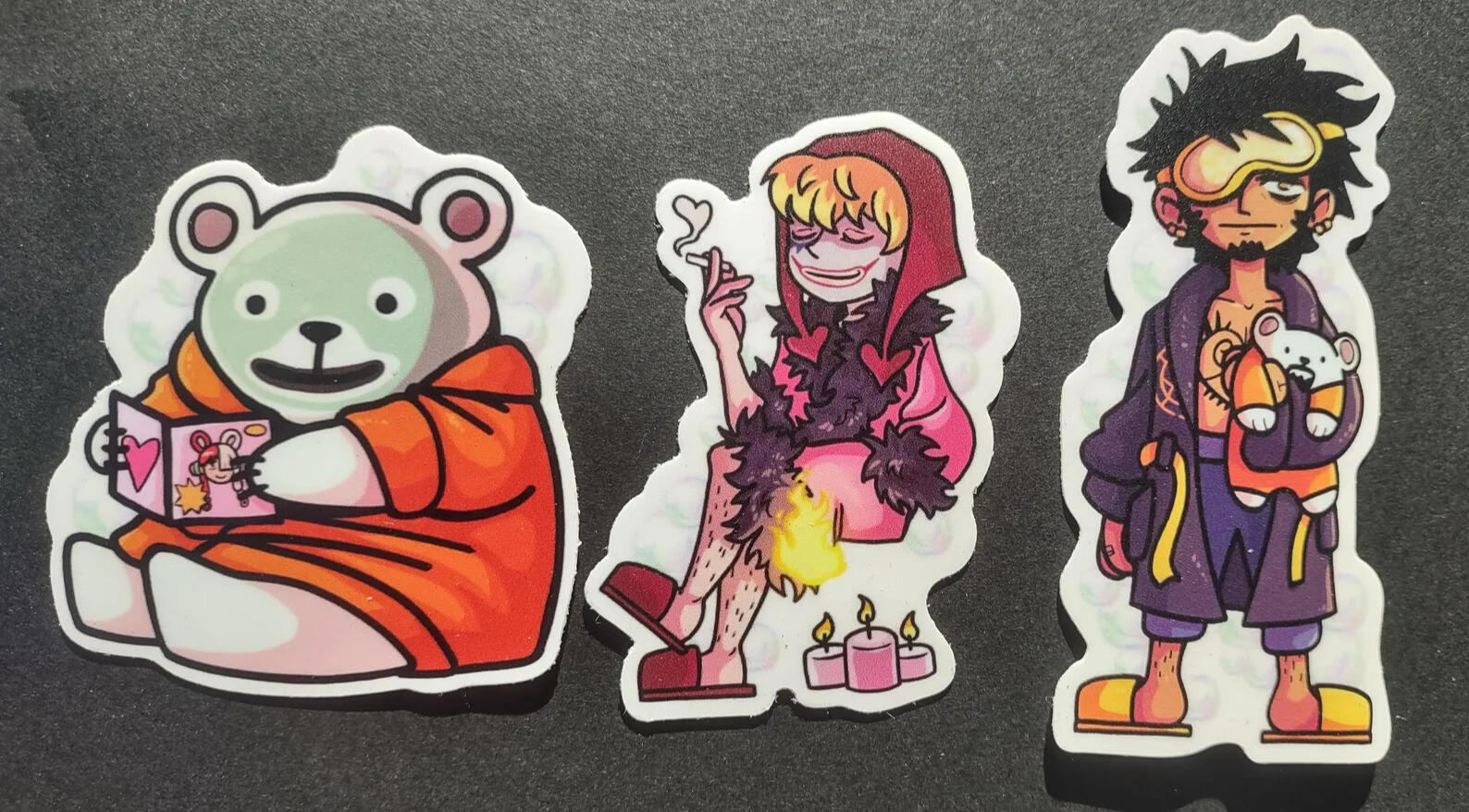 Cora, Law, Bepo Spa Night Vinyl Stickers Cora, Law, Bepo Spa Night Vinyl Stickers